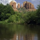 Cathedral Rocks and Red Rock Crossing in summer